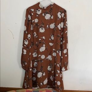 Brown Floral Dress